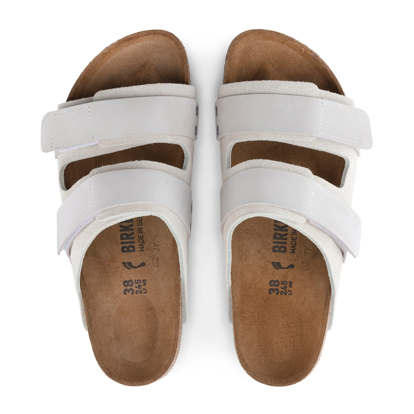 Birkenstock Uji Slide Sandal (Women) - Antique White Suede/Antique White Nubuck