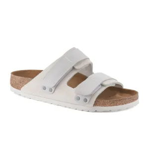 Birkenstock Uji Slide Sandal (Women) - Antique White Suede/Antique White Nubuck