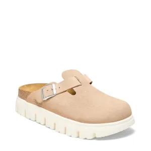 Birkenstock Women's Boston Chunky Suede Leather Clog in Warm Sand