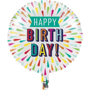 Birthday Burst Metallic Balloon 18"