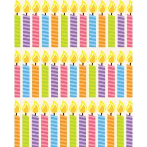 Birthday Candles Printed Backdrop