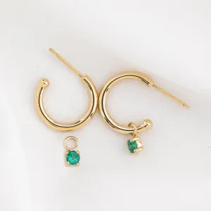 Birthstone Hoop Earrings