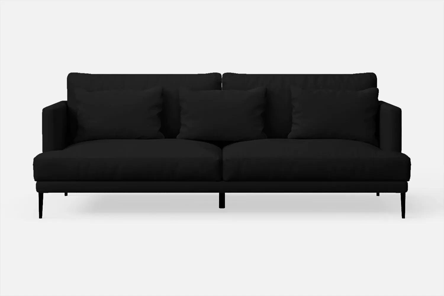 Bisceglie 3 Seater Sofa Black Leather