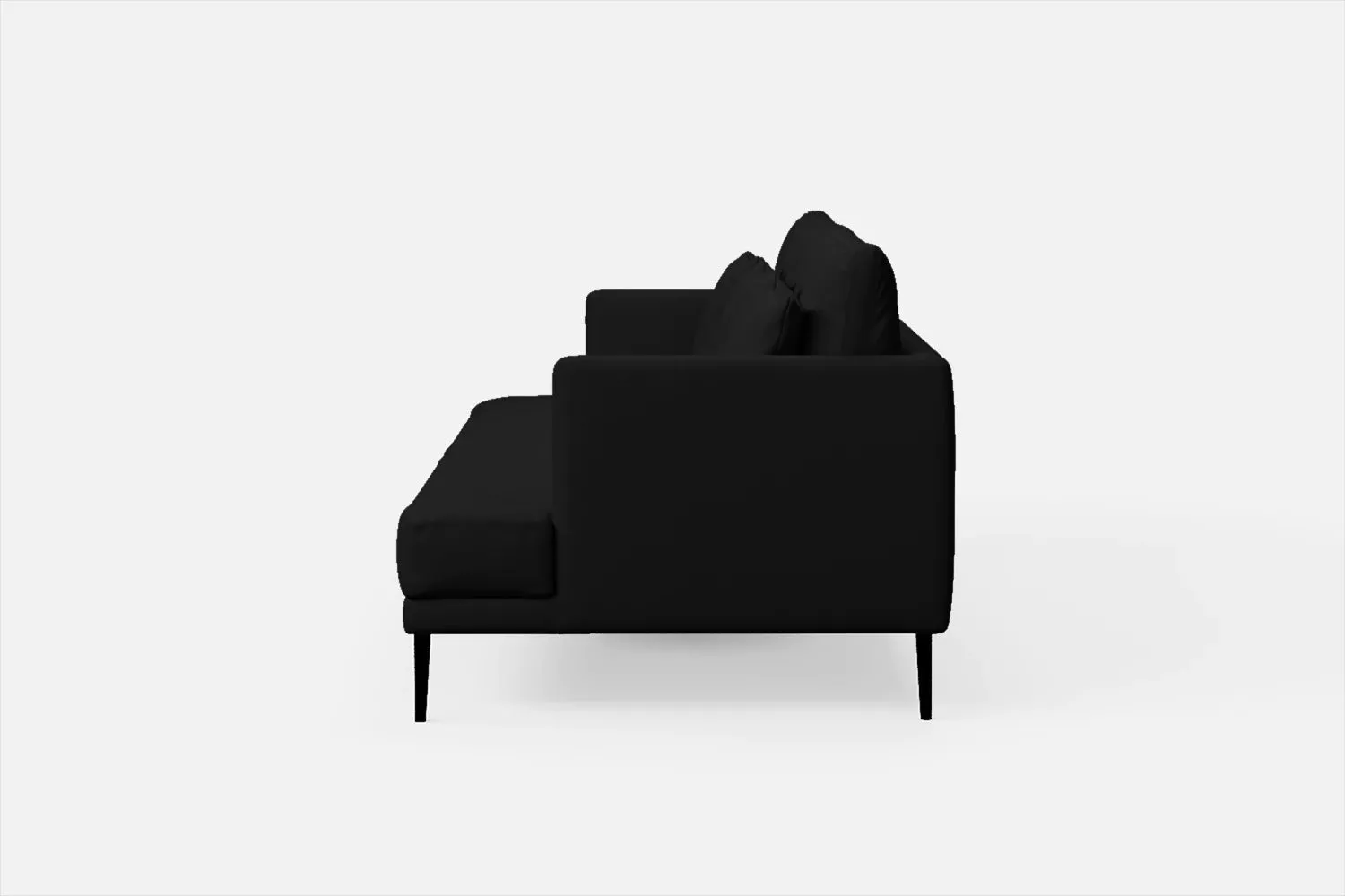 Bisceglie 3 Seater Sofa Black Leather