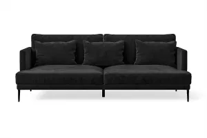 Bisceglie 3 Seater Sofa Black Velvet