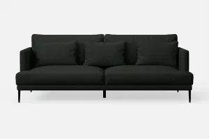 Bisceglie 3 Seater Sofa Green Leather