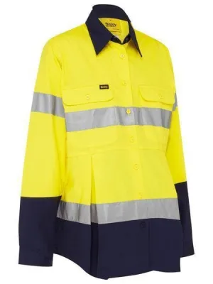 Bisley Women's 3m Taped Hi Vis Maternity Drill Shirt BLM6456T