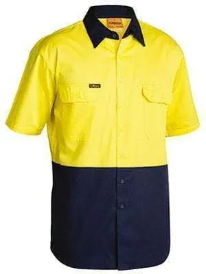 Bisley Workwear Cool Lightweight Hi Vis Drill Shirt Short Sleeve BS1895