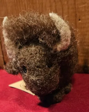 Bison Ornament Felted Knit of 3LSWool Yarn