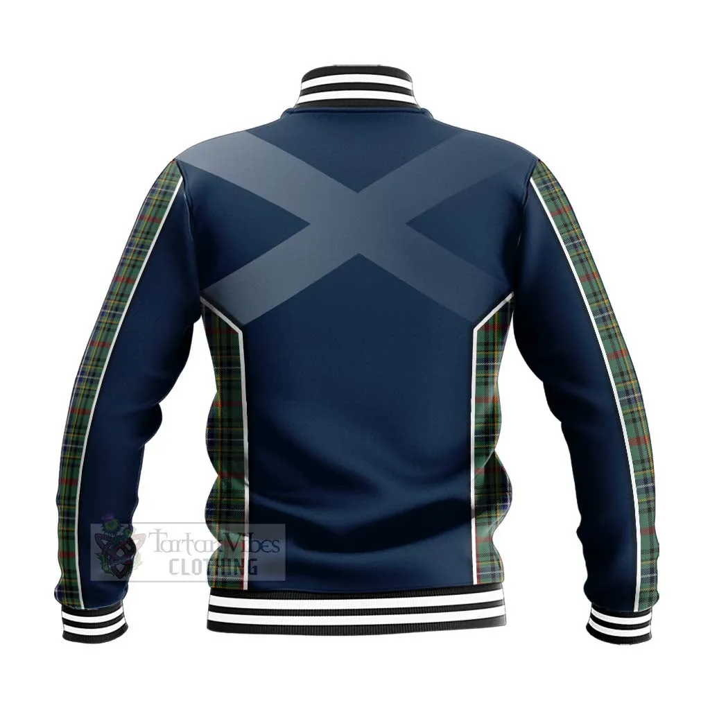 Bisset Tartan Baseball Jacket with Family Crest and Scottish Thistle Vibes Sport Style