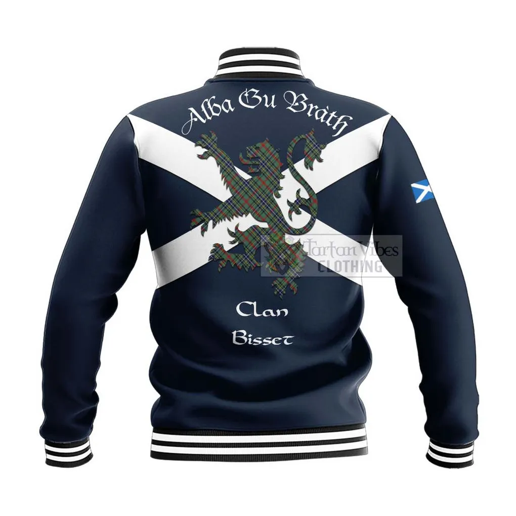 Bisset Tartan Lion Rampant Baseball Jacket  Proudly Display Your Heritage with Alba Gu Brath and Clan Name