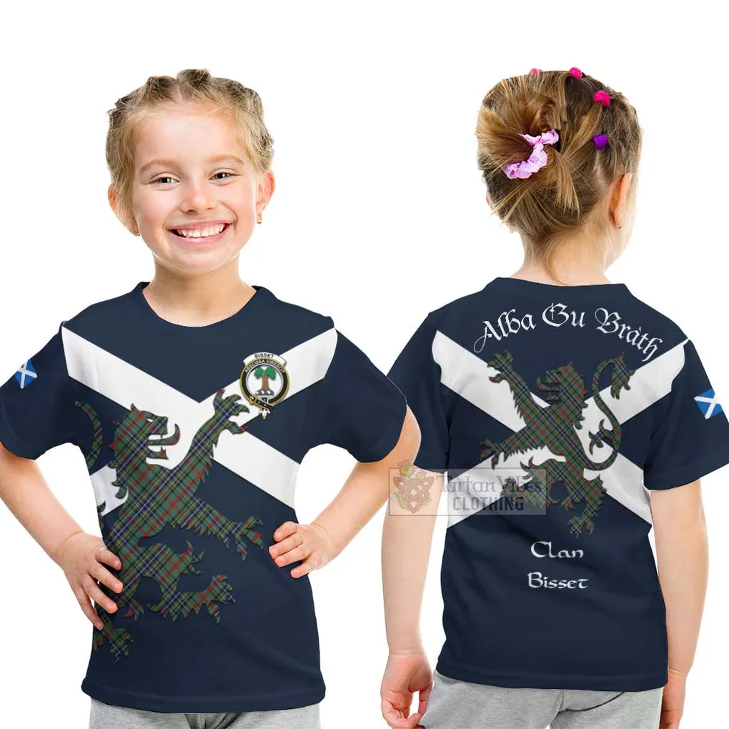 Bisset Tartan Lion Rampant Kid T-Shirt Proudly Display Your Heritage with Alba Gu Brath and Clan Name