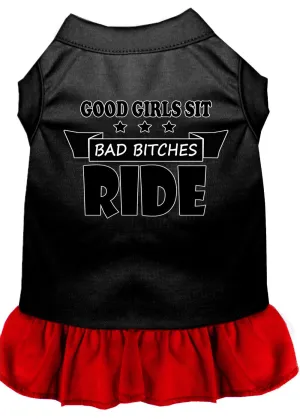 Bitches Ride Screen Print Dog Dress Black With Red Xxl (18)