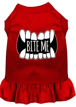 Bite Me Screen Print Dog Dress Red 4x (22)