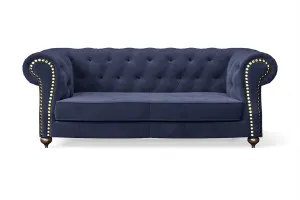 Bitonto 2 Seater Sofa Dark Blue Velvet