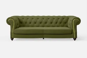 Bitonto 3 Seater Sofa Olive Linen Fabric