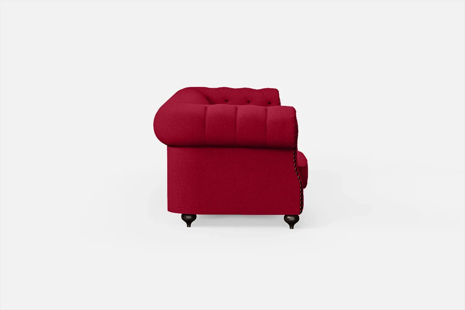 Bitonto 4 Seater Sofa Red Linen Fabric