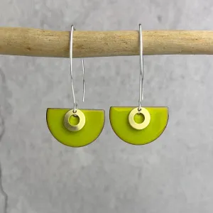 Bitter Green Semi Circle Earrings