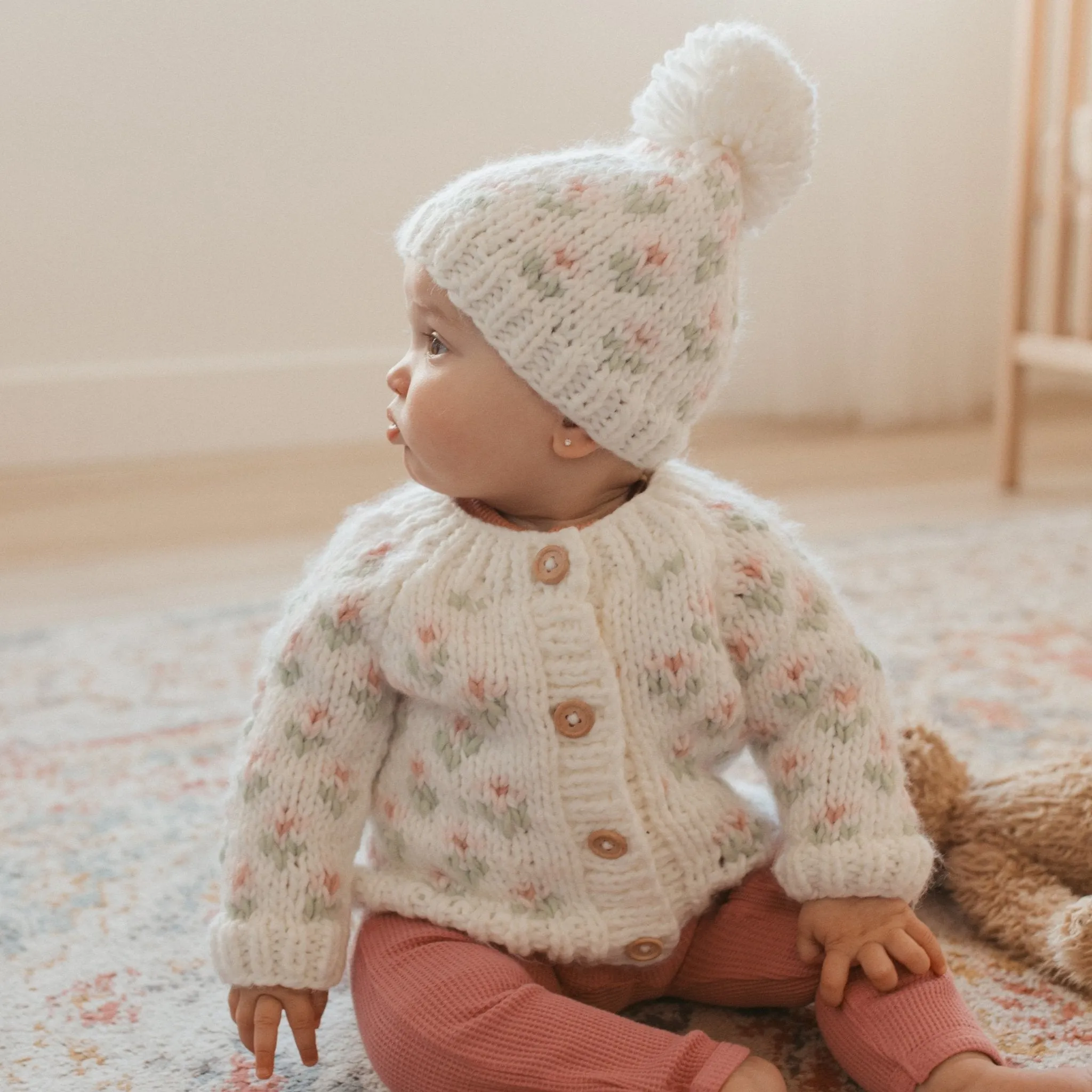 Bitty Blooms Blush Beanie Hat