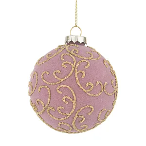 BIZZOTTO Addobbo Sfera Pallina Palla Albero di Natale Garnish Vetro 8cm Rosa