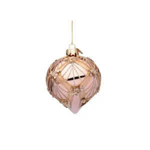 BIZZOTTO - Sfera Pallina Albero di Natale Lux 9 cm Vetro Rosa Champagne