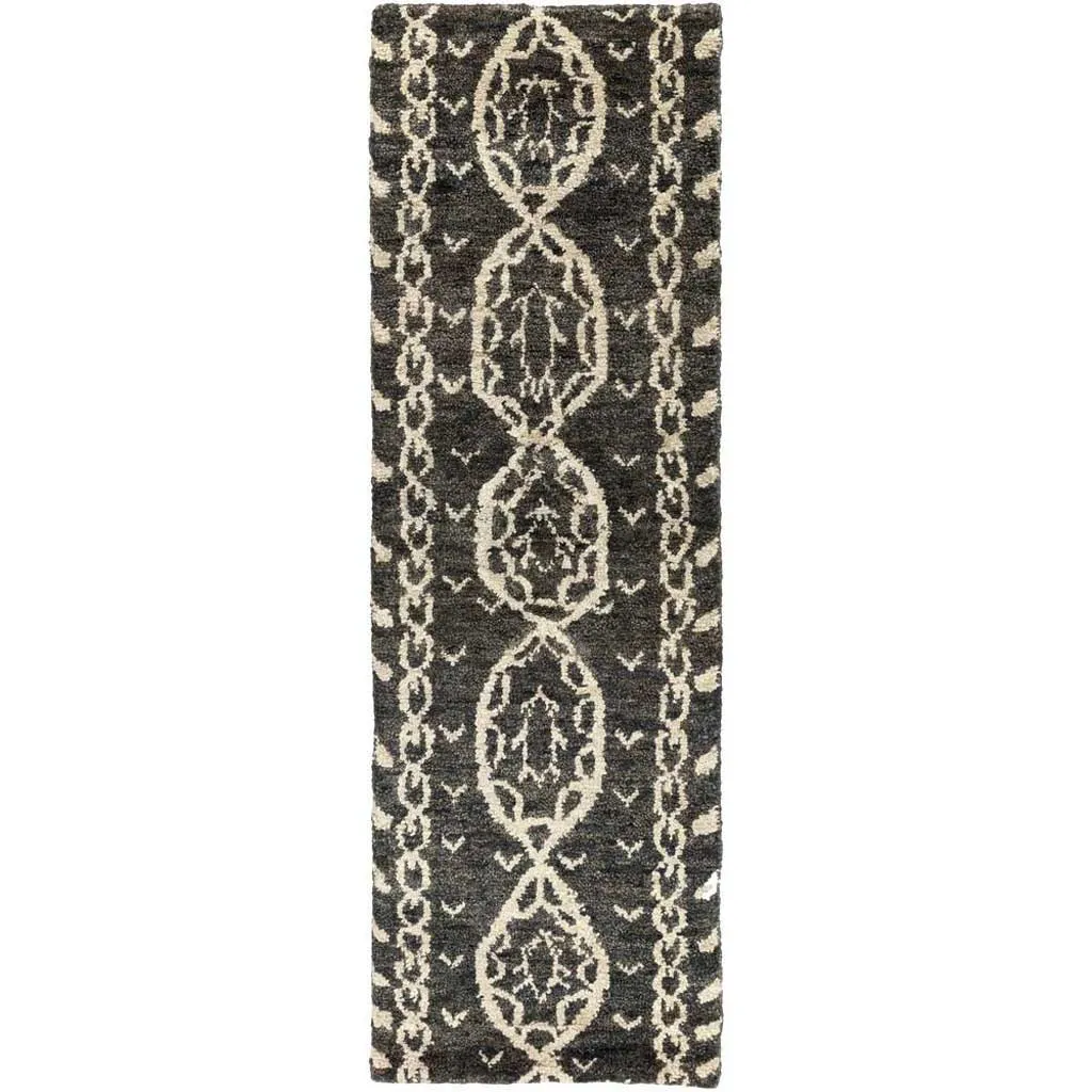 Bjorn Black/Khaki/Dark Brown Runner Rug