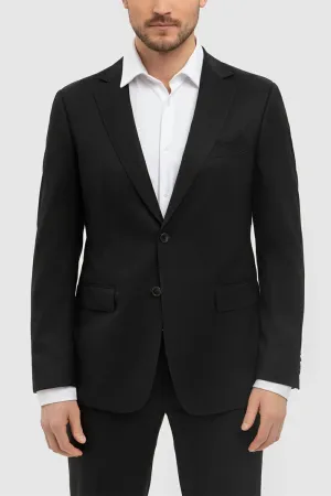 Black 2 Piece Notch Lapel Double Button Men's Suit (Blazer Pants)