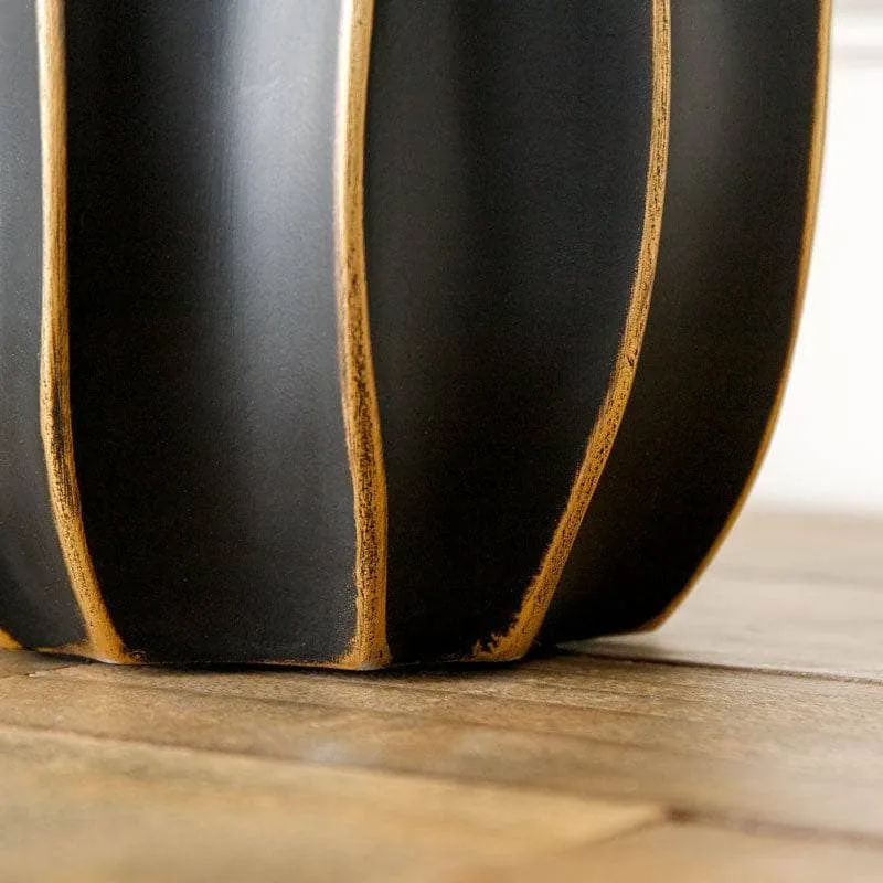 Black & Gold Striped Vase - 35.5cm