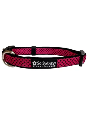 Black & Hot Pink Polka Dots Fashion Dog Collar