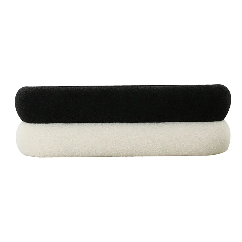 Black & Ivory Montana Ottoman - Modern Chic