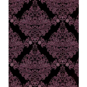 Black & Pink Damask Printed Backdrop