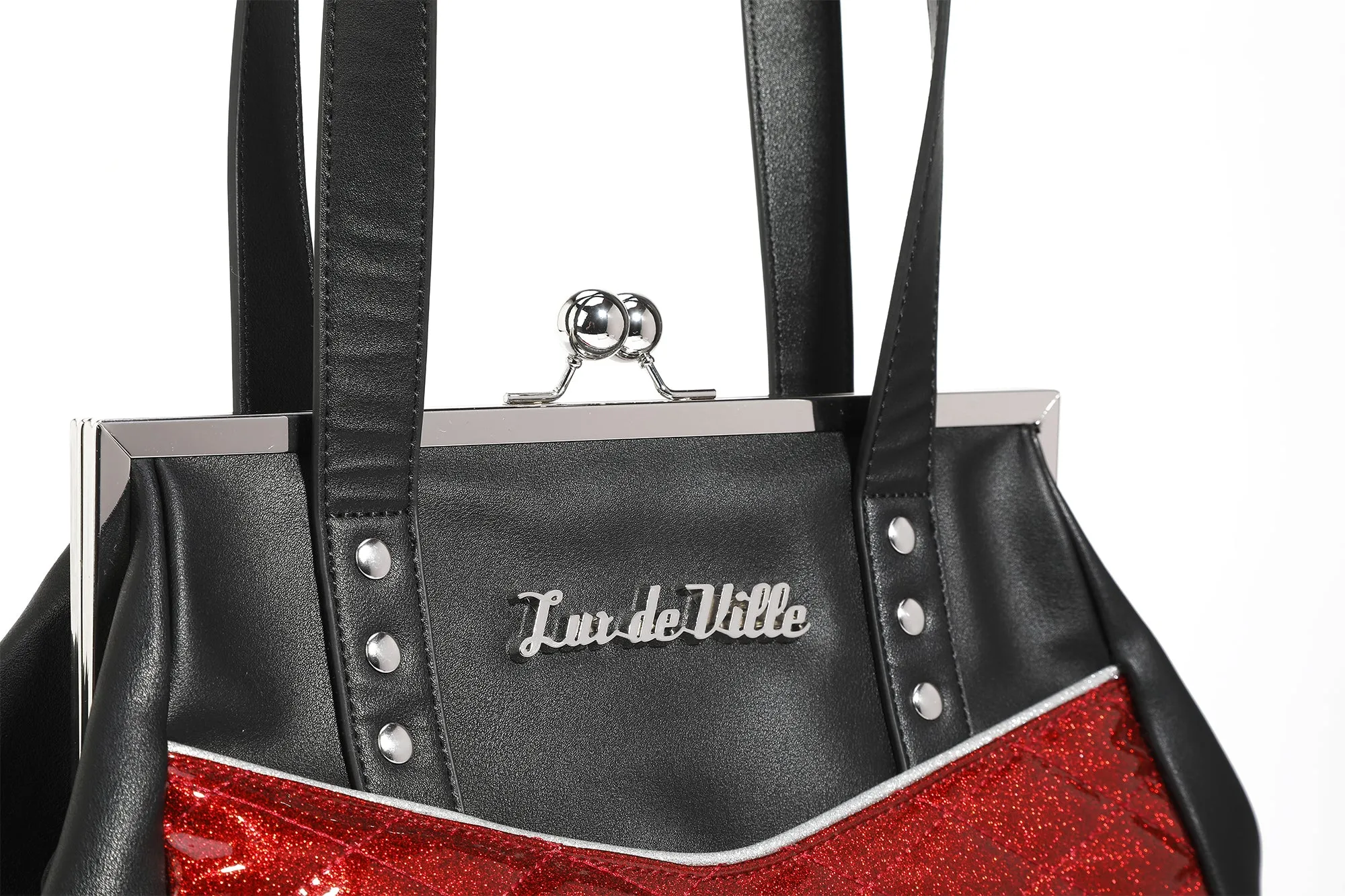 Black & Red Rum Sparkle Femme Fatale Kiss Lock