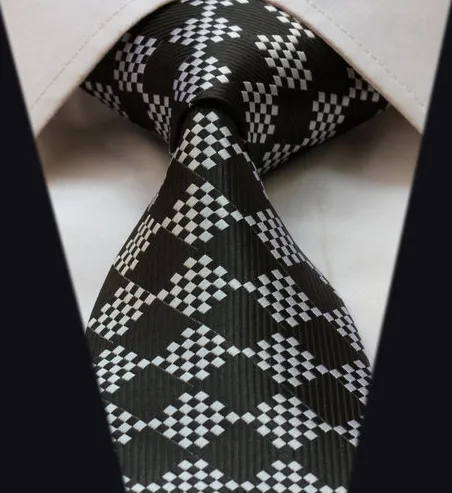 Black & Silver Diamond Tie