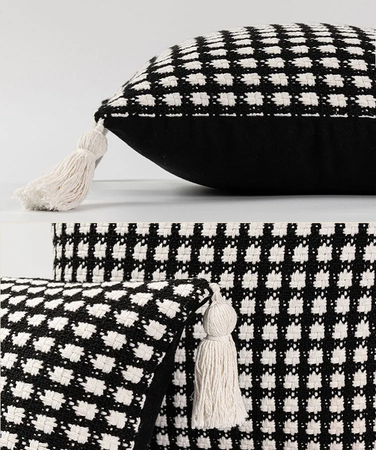 Black & White Checkered Pillow