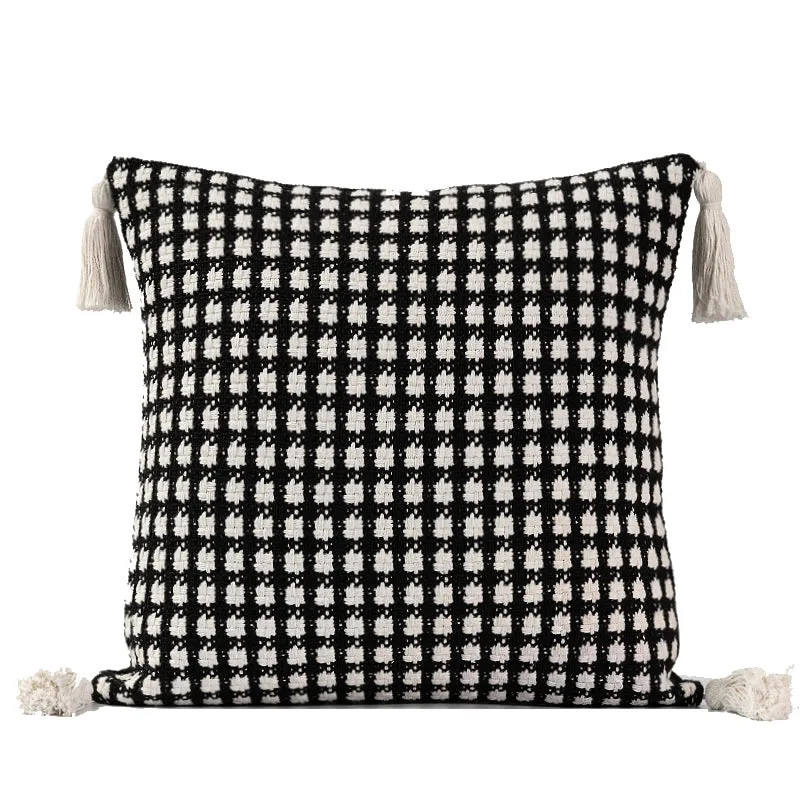 Black & White Checkered Pillow