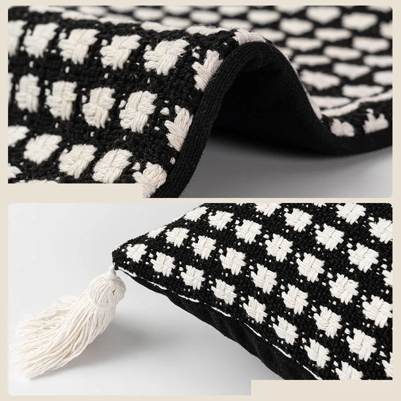 Black & White Checkered Pillow