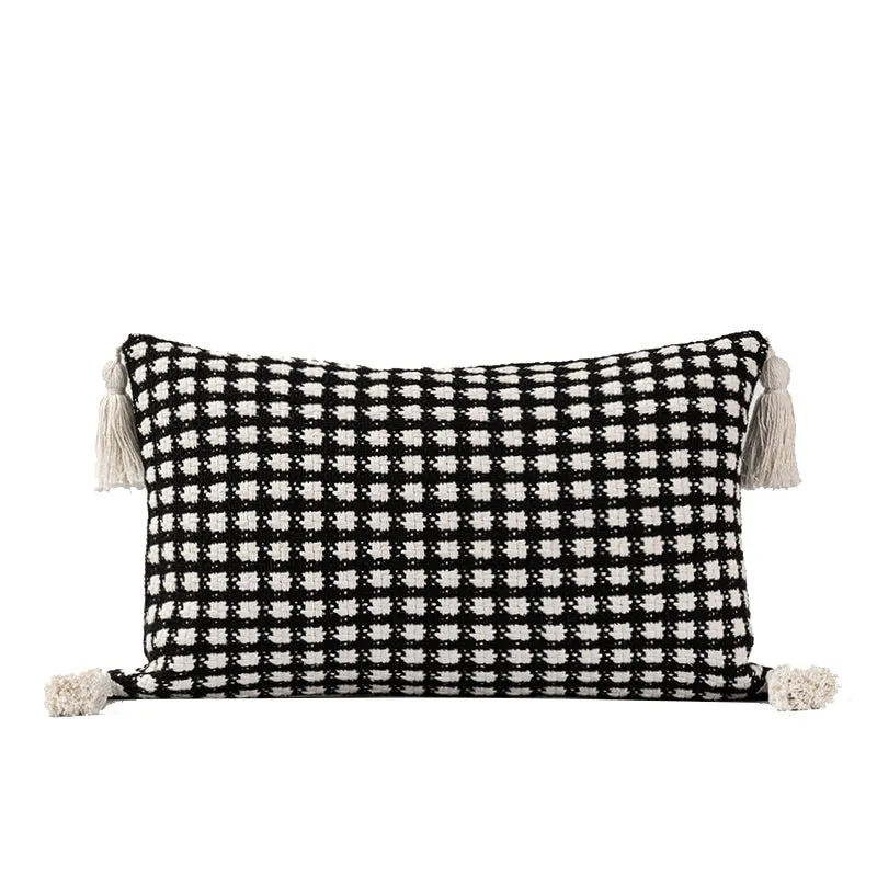 Black & White Checkered Pillow