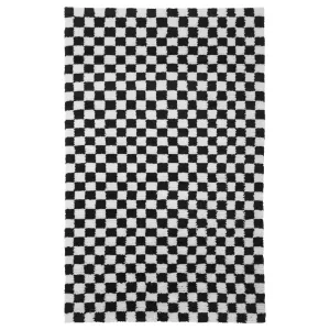 Black & White Contemporary Wool Cotton Blend Rug