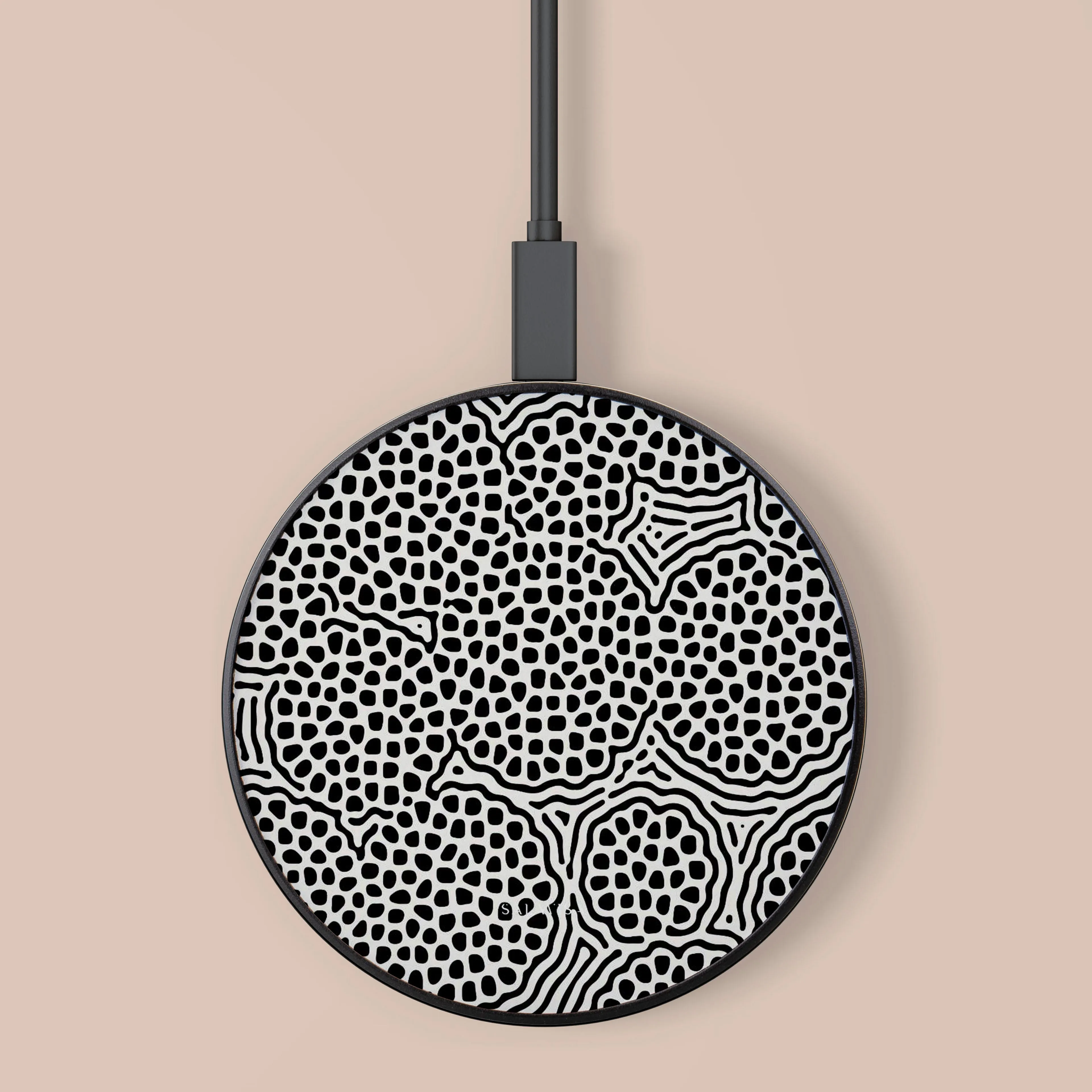 Black & White Tweed Wireless Charger