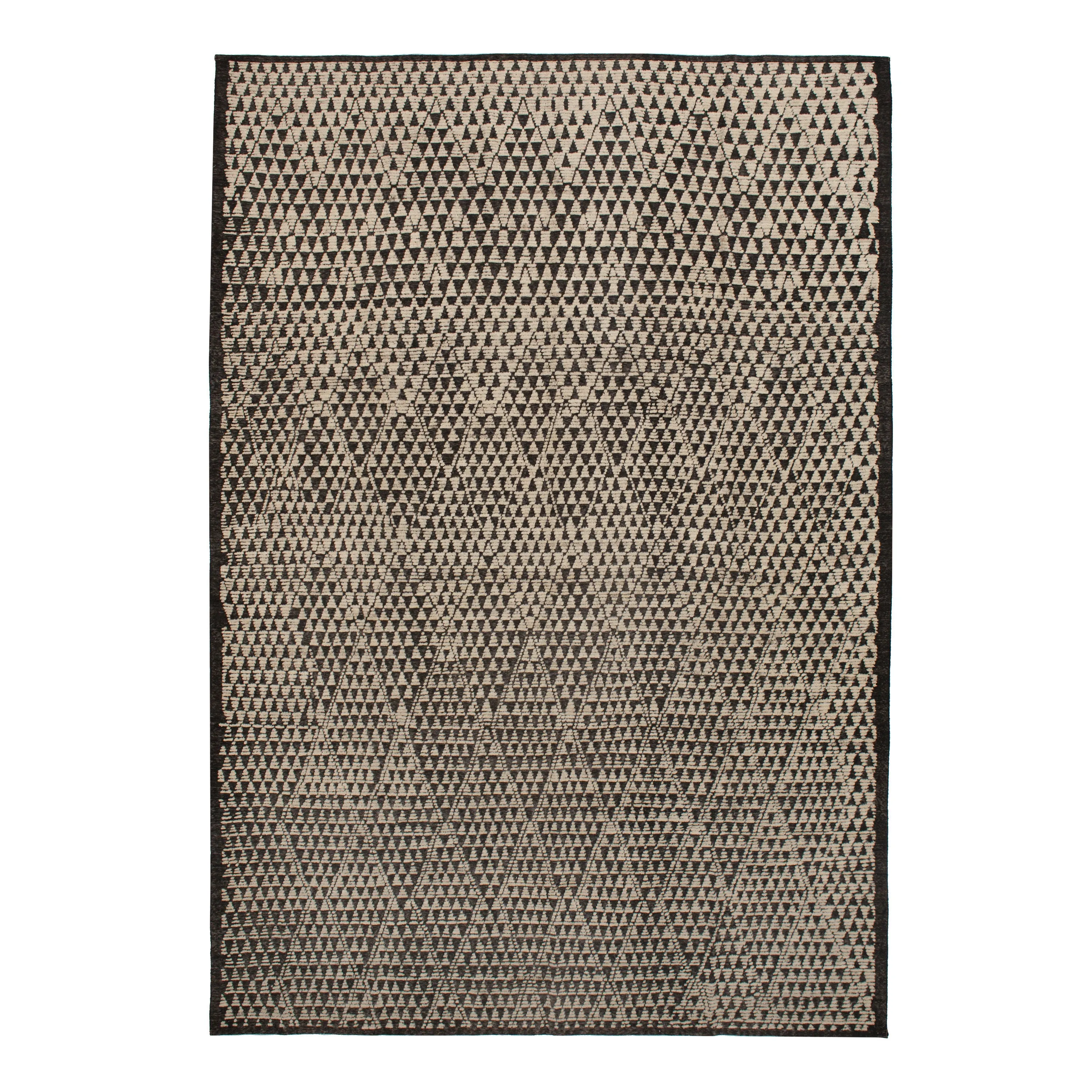 Black & White Zameen Transitional Wool Rug - 10'6" x 15'5"