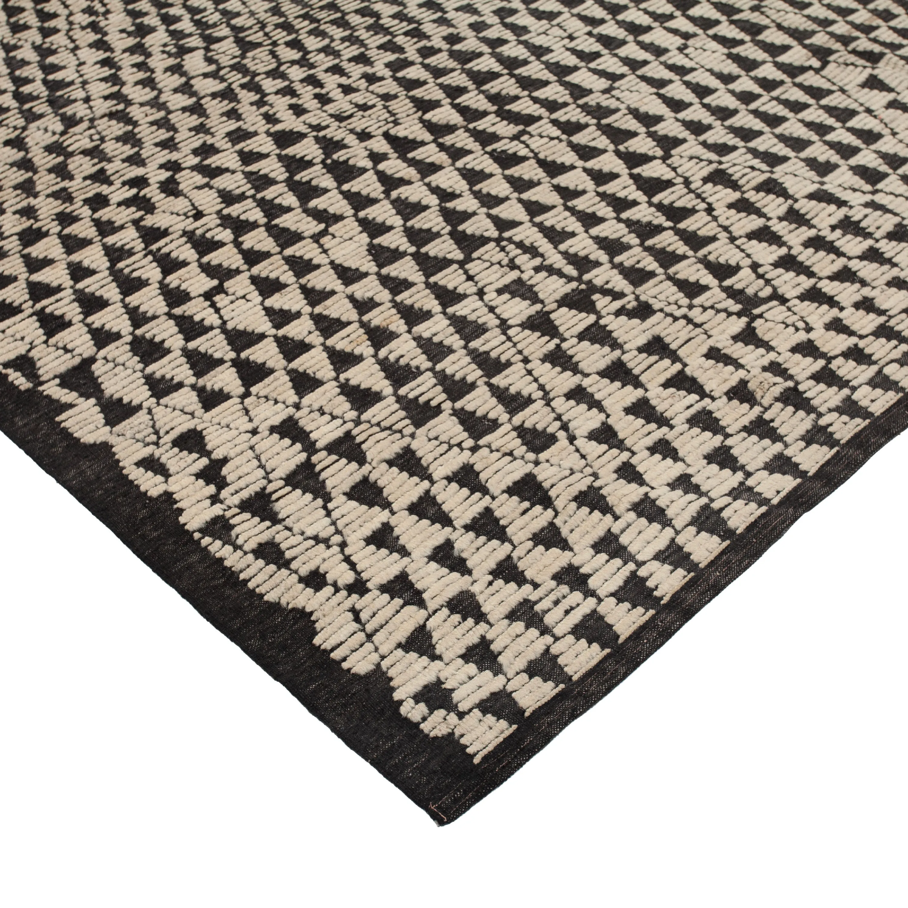 Black & White Zameen Transitional Wool Rug - 10'6" x 15'5"