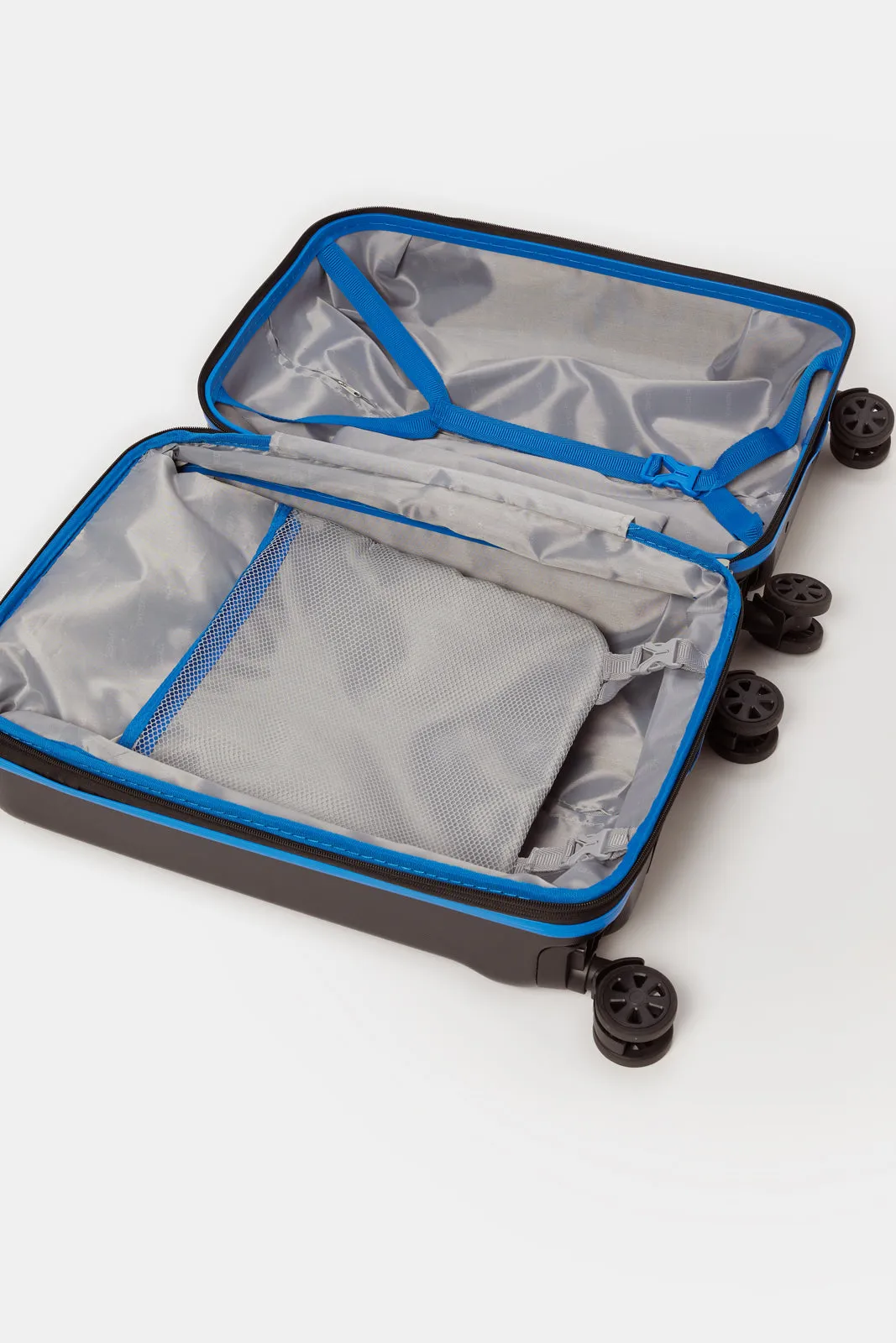 Black And Blue Textured Trolley Set (3 Piece)