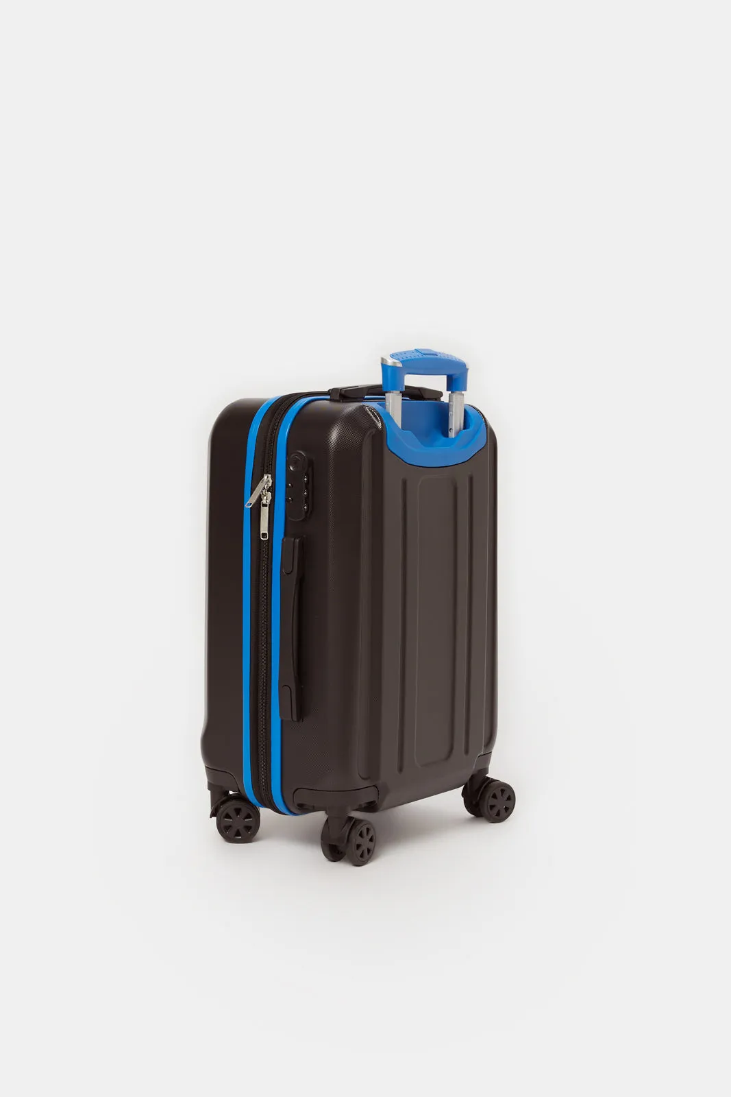 Black And Blue Textured Trolley Set (3 Piece)