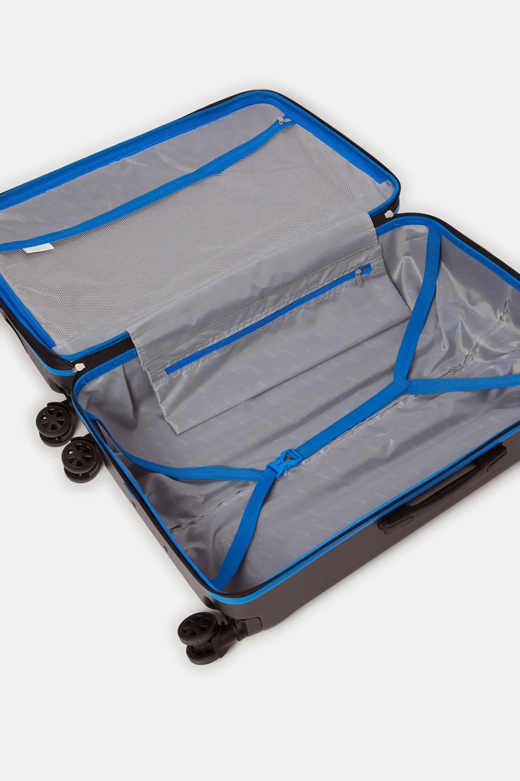 Black And Blue Textured Trolley Set (3 Piece)