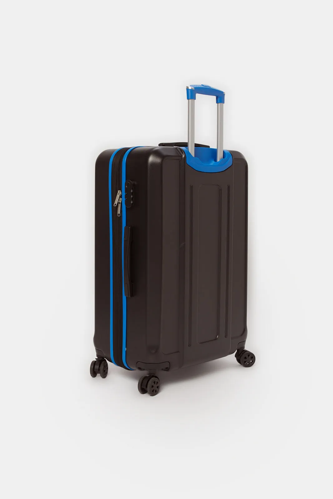 Black And Blue Textured Trolley Set (3 Piece)