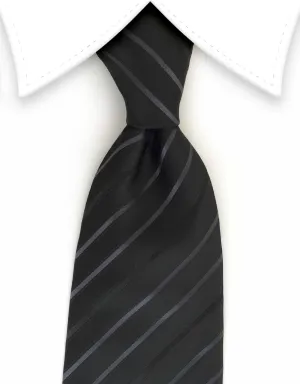 Black and Charcoal Striped Tie