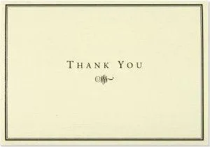 Black And Cream Thank You Notes