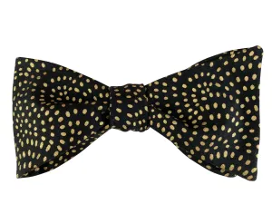 Black and Gold Polka Dot Bow Tie