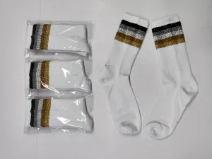 Black and Gold Rhinestone Crew Socks