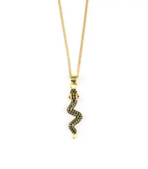 Black and Gold Snake Necklace